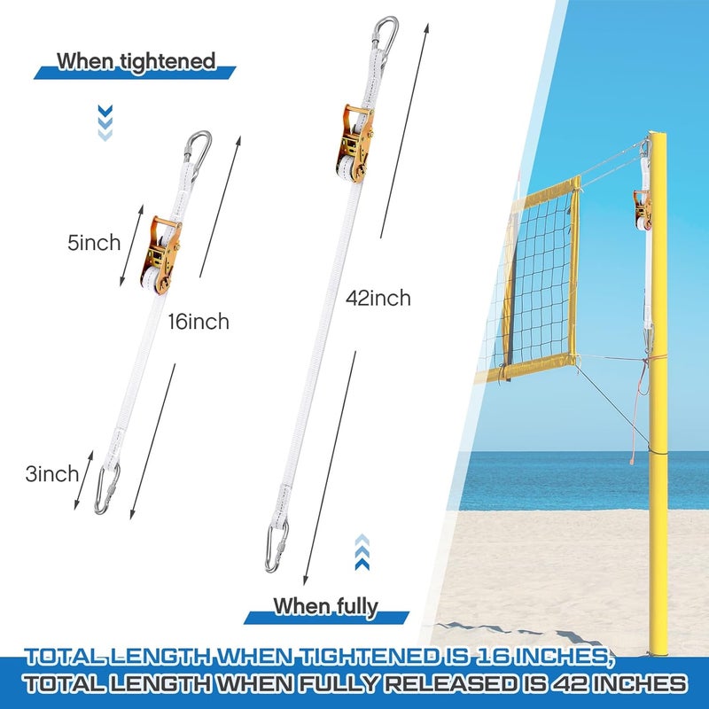 MiniInflat 2 Pcs Volleyball Net Tensioning Ratchet Strap, Heavy Duty Net Tensioning Lever Ratchet, Volleyball Poles Rope Tightener for Indoor & Outdoor Use - Image 2